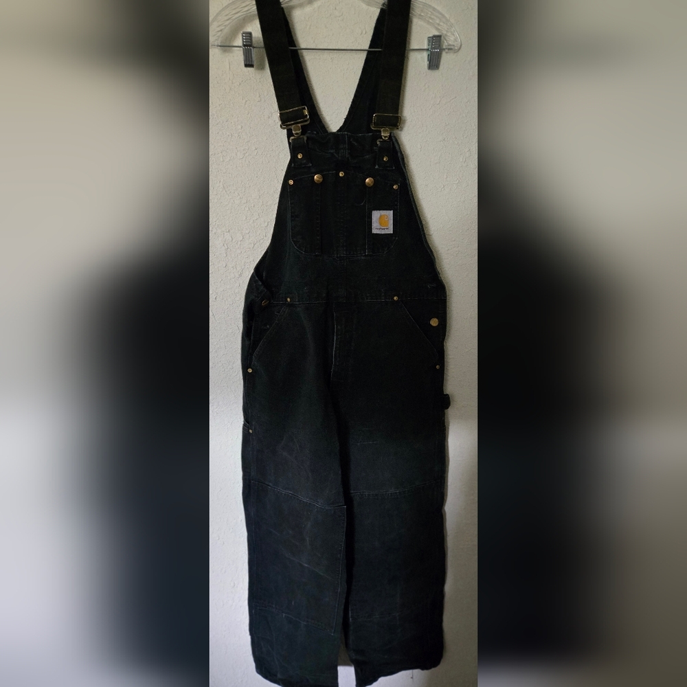 Carhartt Black Duck Canvas Bib Overalls with Brass Hardware